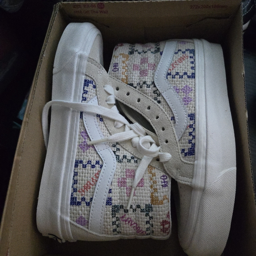 Vans Sk8 Hi 38 Dx Stitched Together Women 5.5 Anaheim White Blue 012026 - Picture 7 of 8